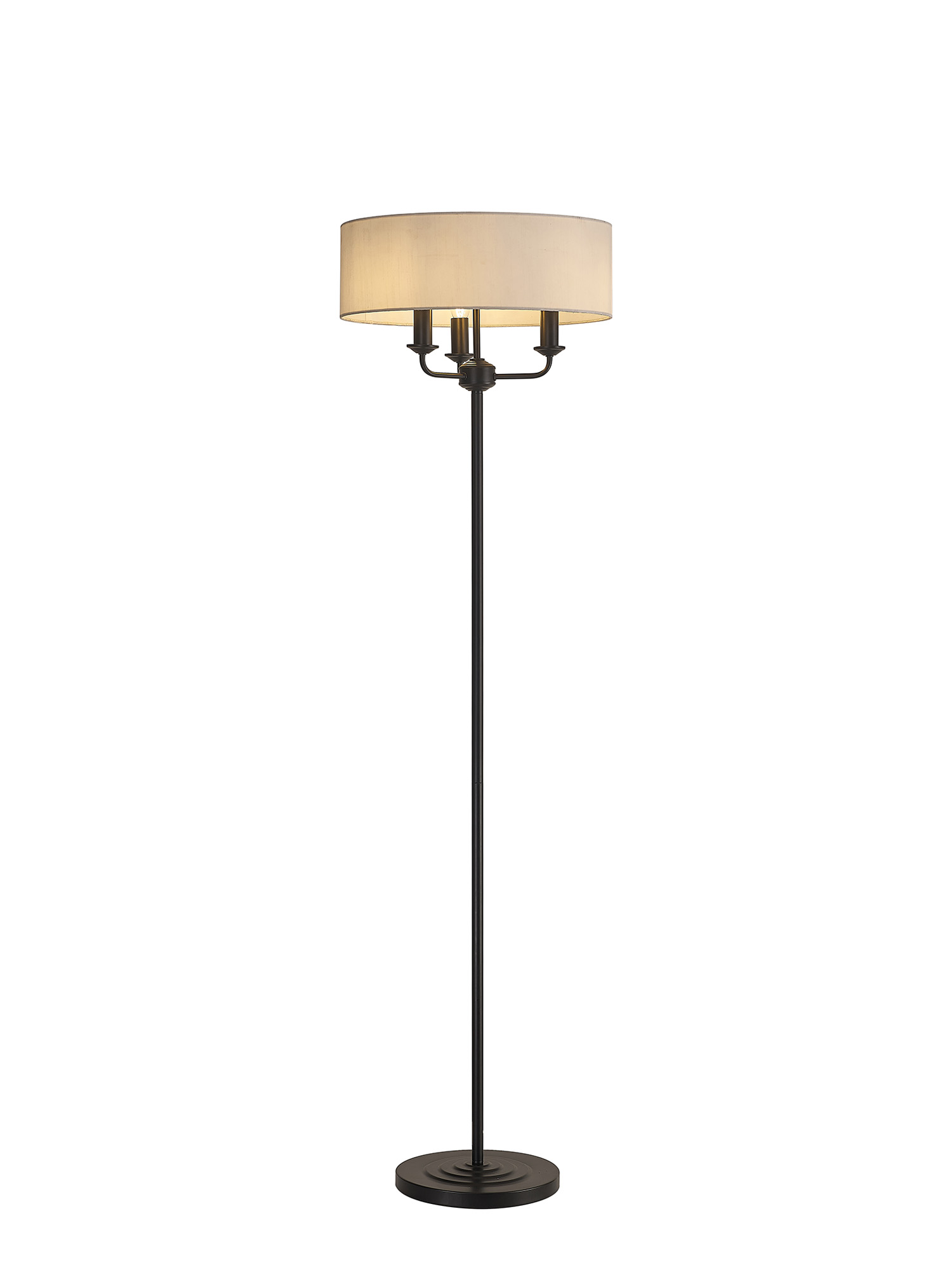 DK1053  Banyan 45cm 3 Light Floor Lamp Matt Black, White